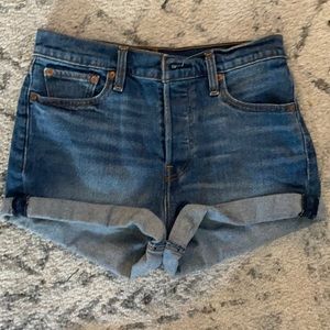 Levi medium wash denim shorts